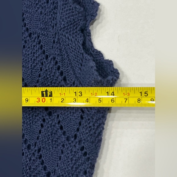 LILLY PULITZER Villa Navy Blue Knit Sleeveless Sweater Dress Flounce Hem XS - Picture 4 of 8